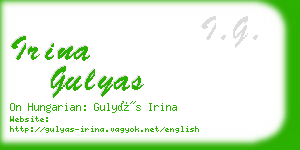 irina gulyas business card